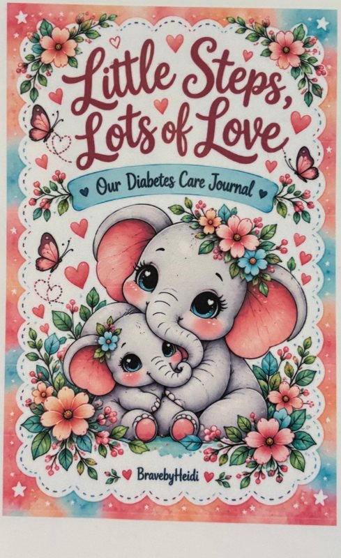 Journal cover with mother and baby elephant